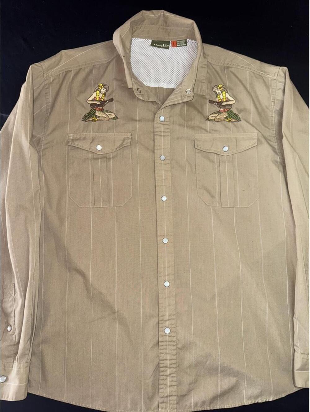 RARE 2013 Howler Brothers Gaucho Hula Girl Pearl Snap Shirt – Men’s Large